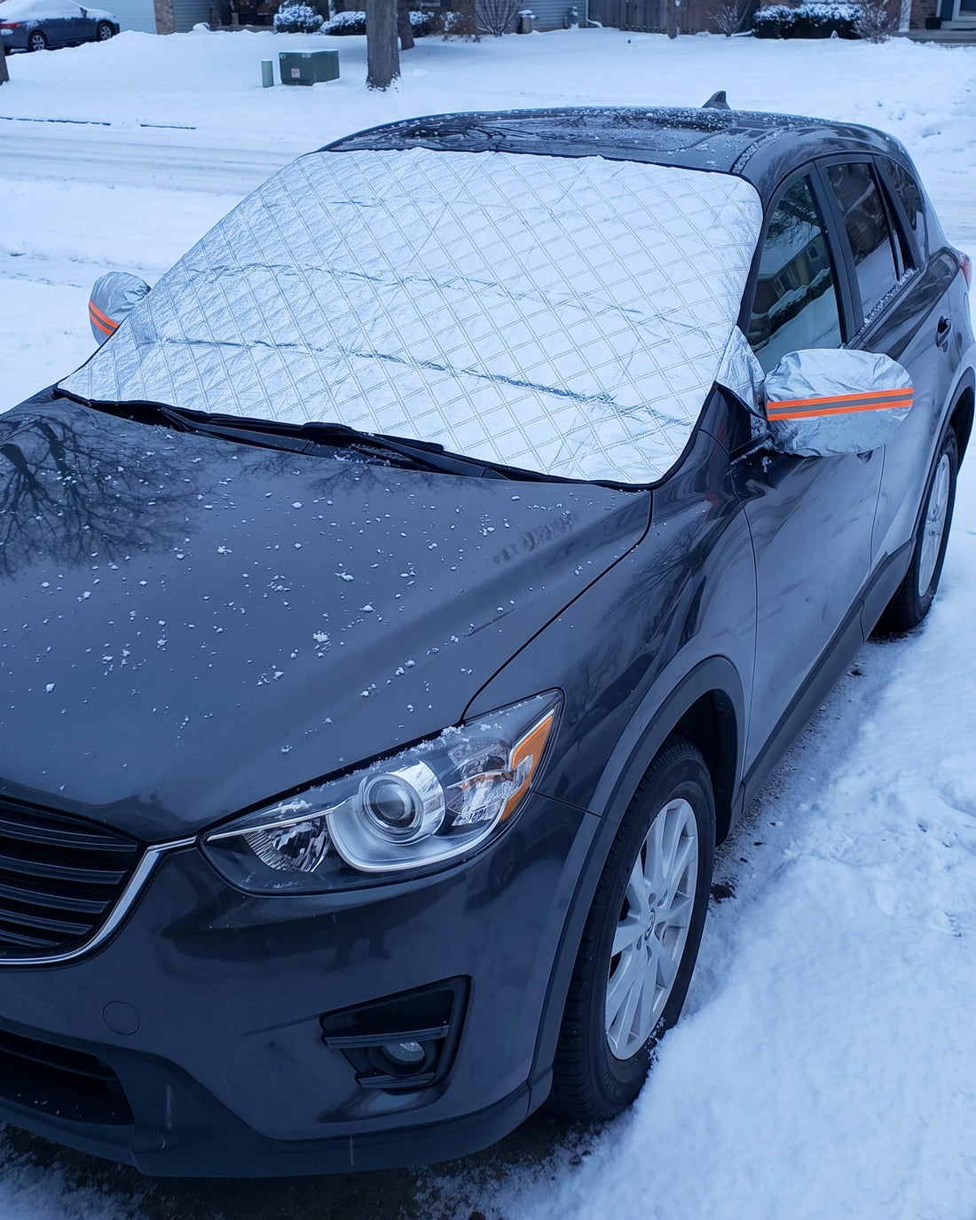 Windshield Snow Cover with Door Flaps and Mirror Covers