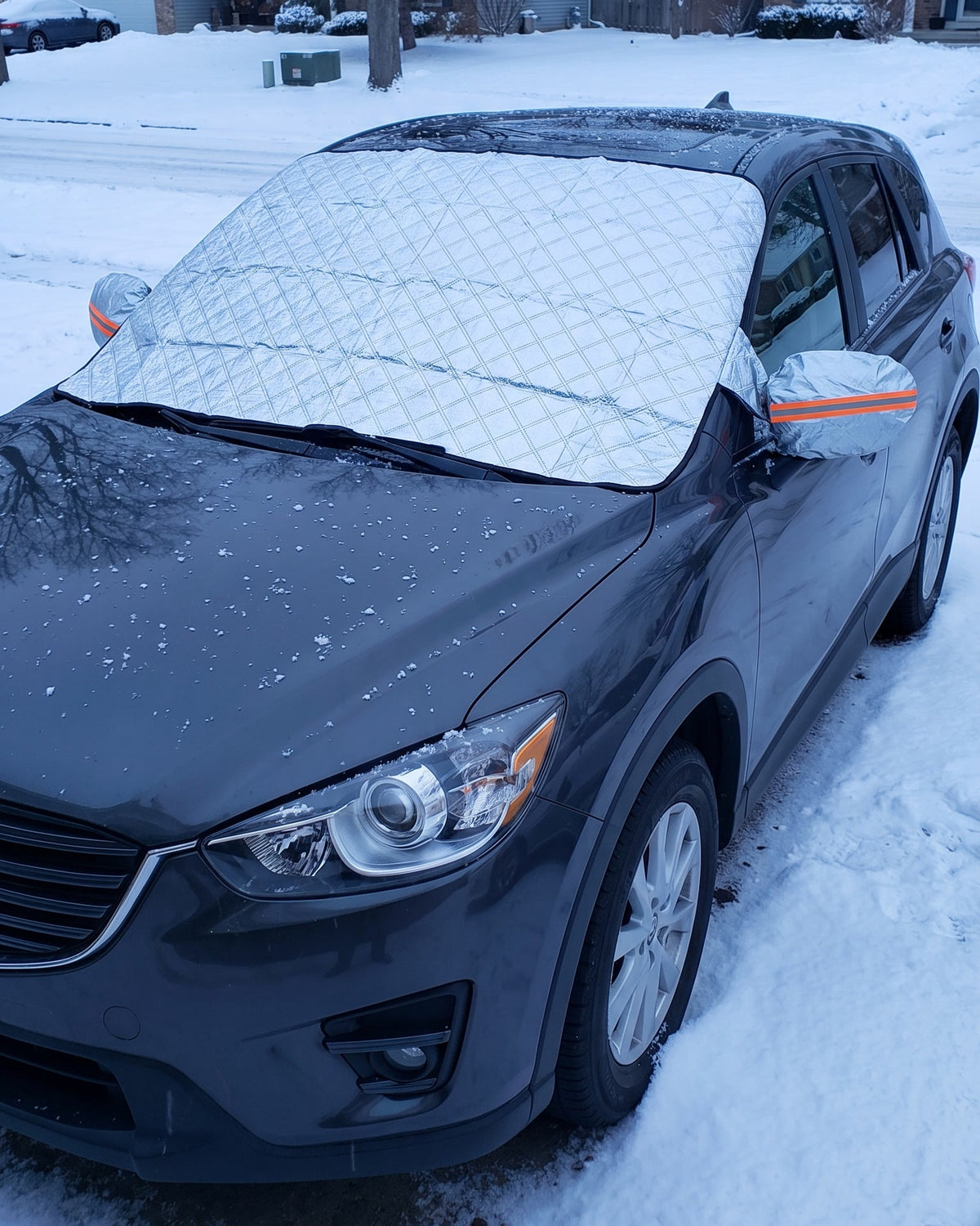 Windshield Snow Cover with Door Flaps and Mirror Covers
