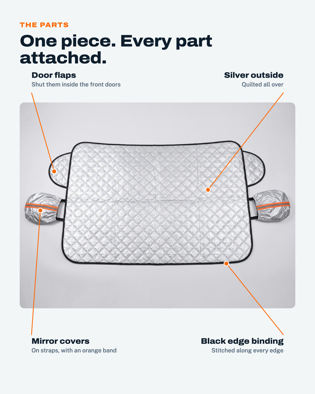 Windshield Snow Cover with Door Flaps and Mirror Covers
