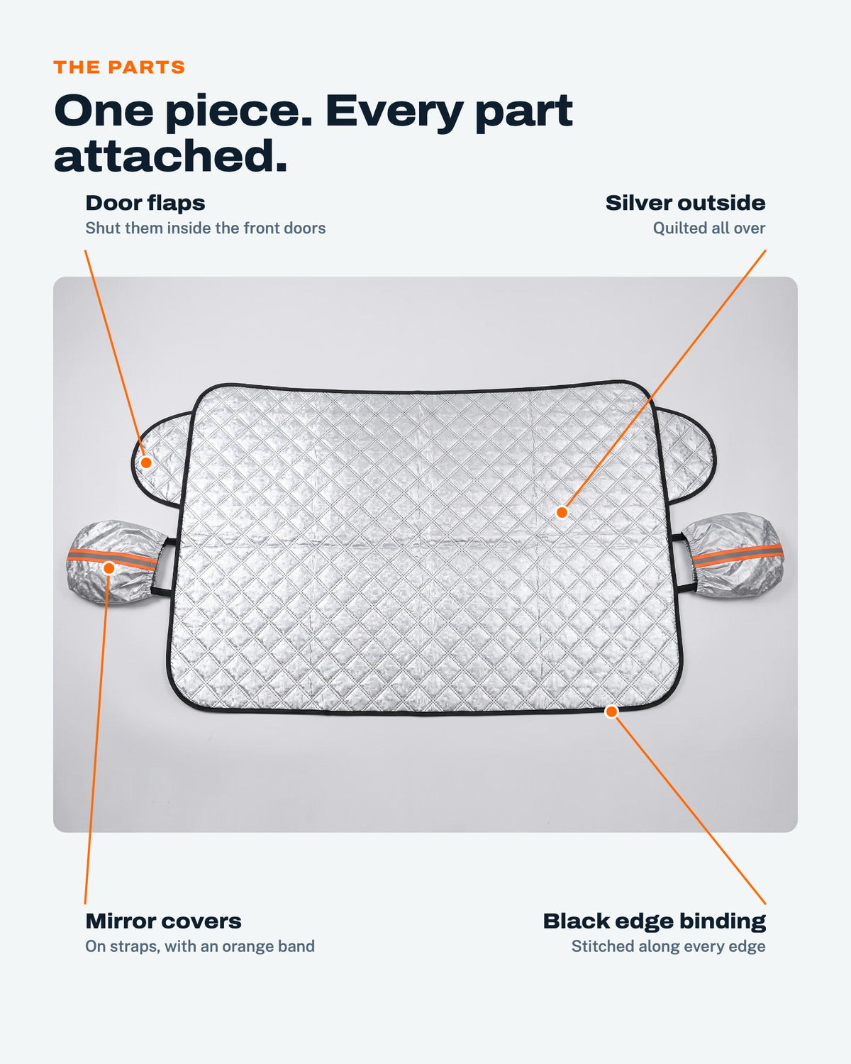 Windshield Snow Cover with Door Flaps and Mirror Covers