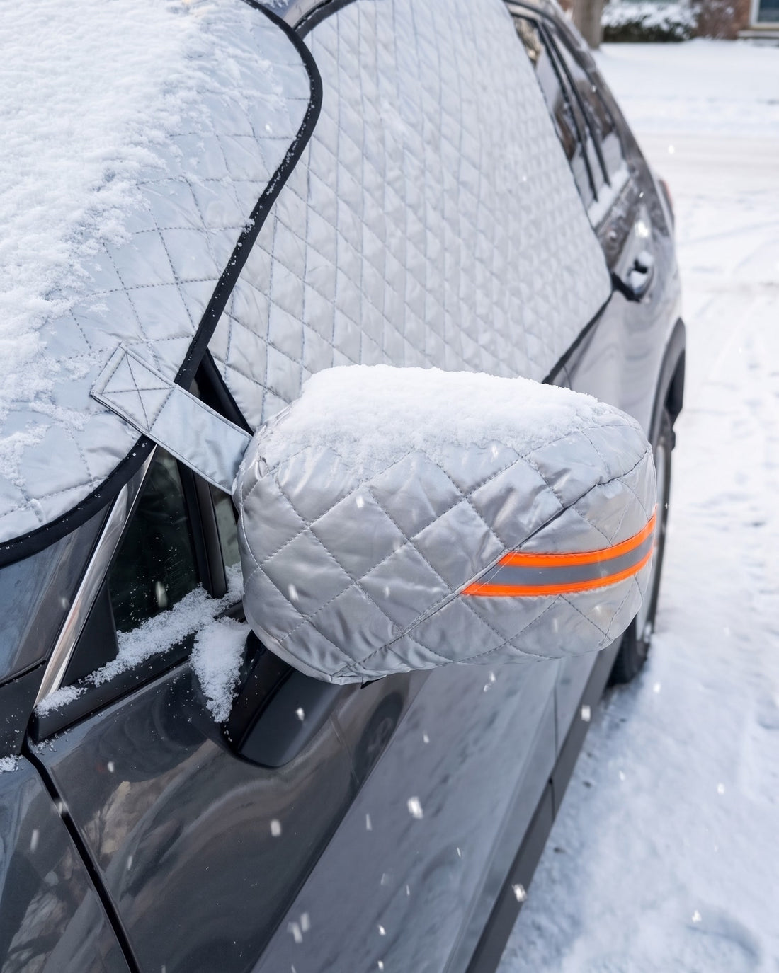 Windshield Snow Cover with Door Flaps and Mirror Covers