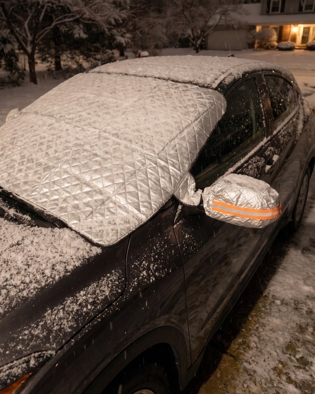 Windshield Snow Cover with Door Flaps and Mirror Covers